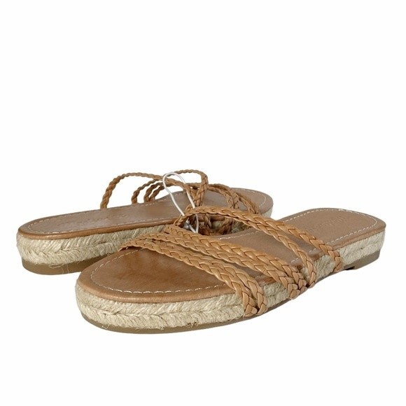 NEW Madewell The Kathryn Espadrille Slide Sandal Tan Leather Women’s Size 6.5 - Picture 4 of 15